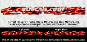 FLL102 Red Realistic Flame Graphic Decal