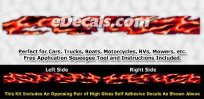 FLL102 Red Realistic Flame Graphic Decal