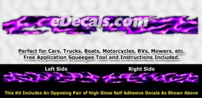 FLL103 Purple Realistic Flame Graphic Decal
