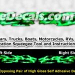 FLL105 Green Realistic Flame Graphic Decal