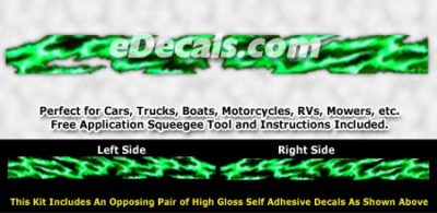 FLL105 Green Realistic Flame Graphic Decal