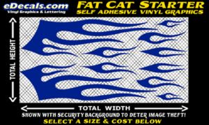 FLM601 Fat Cat Starter Vinyl Graphic Flame Decal Kit