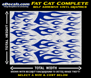 FLM603 Fat Cat Complete Vinyl Graphic Flame Decal Kit