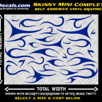 FLM606 Skinny Mini Complete Vinyl Graphic Flame Decal Kit 