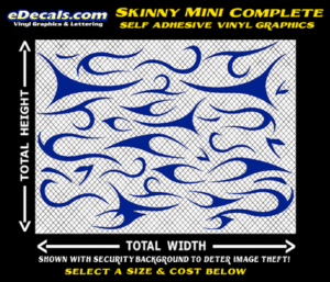 FLM606 Skinny Mini Complete Vinyl Graphic Flame Decal Kit