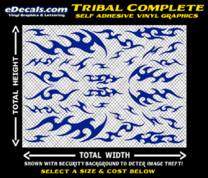 FLM609 Tribal Complete Vinyl Graphic Flame Decal Kit