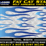 FLM622 Fat Cat Starter Light Blue to Dark Blue Color Fade Vinyl Graphic Flame Decal Kit