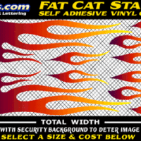 FLM623 Fat Cat Starter Plum to Orange to Yellow Color Fade Vinyl Graphic Flame Decal Kit 