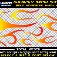 FLM624 Skinny Minnie Starter Yellow to Orange to Red Color Fade Vinyl Graphic Flame Decal Kit 