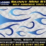 FLM625 Skinny Minnie Starter Light Blue to Dark Blue Color Fade Vinyl Graphic Flame Decal Kit