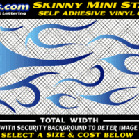 FLM625 Skinny Minnie Starter Light Blue to Dark Blue Color Fade Vinyl Graphic Flame Decal Kit 
