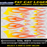 FLM631 Fat Cat Legend Yellow to Orange to Red Color Fade Vinyl Graphic Flame Decal Kit