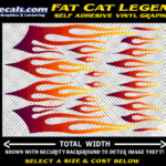FLM633 Fat Cat Legend Plum to Orange to Yellow Color Fade Vinyl Graphic Flame Decal Kit