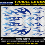 FLM638 Tribal Legend Light Blue to Dark Blue Color Fade Vinyl Graphic Flame Decal Kit