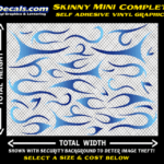 FLM645 Skinny Minnie Complete Light Blue to Dark Blue Color Fade Vinyl Graphic Flame Decal Kit