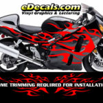 FLM804 Flame Decal Kit Suzuki Yamaha Kawasaki Metric Bike