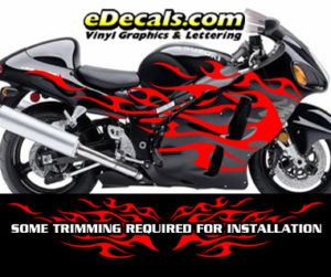 FLM804 Flame Decal Kit Suzuki Yamaha Kawasaki Metric Bike