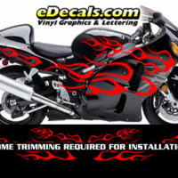  FLM805 Flame Decal Kit Suzuki Yamaha Kawasaki Metric Bike