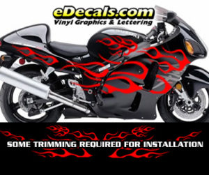 FLM805 Flame Decal Kit Suzuki Yamaha Kawasaki Metric Bike