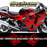 FLM806 Flame Decal Kit Suzuki Yamaha Kawasaki Metric Bike