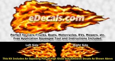 FLM836 Realistic Flame Graphic Decal