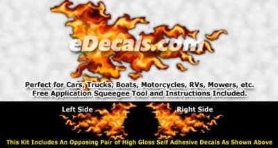 FLM837 Realistic Flame Graphic Decal