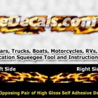  FLM845 Realistic Flame Graphic Decal