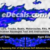  FLM850 Blue Realistic Flame Graphic Decal