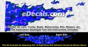 FLM850 Blue Realistic Flame Graphic Decal