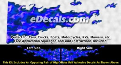 FLM850 Blue Realistic Flame Graphic Decal