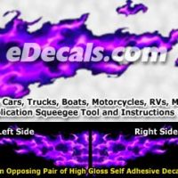 FLM851 Purple Realistic Flame Graphic Decal