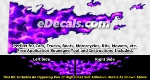 FLM851 Purple Realistic Flame Graphic Decal