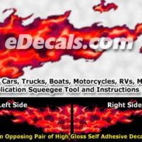  FLM852 Red Realistic Flame Graphic Decal