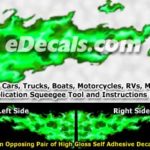 FLM854 Green Realistic Flame Graphic Decal