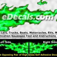  FLM854 Green Realistic Flame Graphic Decal