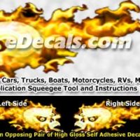  FLM860 Yellow Realistic Flame Graphic Decal