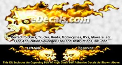 FLM860 Yellow Realistic Flame Graphic Decal