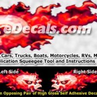  FLM861 Red Realistic Flame Graphic Decal