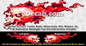 FLM861 Red Realistic Flame Graphic Decal