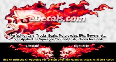 FLM861 Red Realistic Flame Graphic Decal