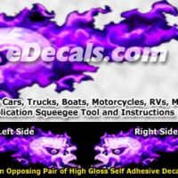  FLM862 Purple Realistic Flame Graphic Decal