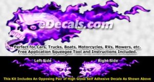 FLM862 Purple Realistic Flame Graphic Decal