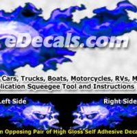  FLM863 Blue Realistic Flame Graphic Decal