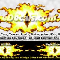  FLM865 Yellow Realistic Flame Graphic Decal
