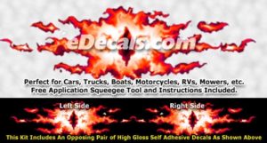 FLM866 Red Realistic Flame Graphic Decal