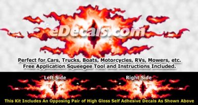 FLM866 Red Realistic Flame Graphic Decal