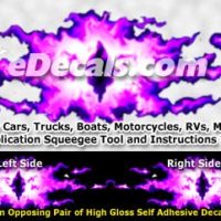  FLM867 Purple Realistic Flame Graphic Decal
