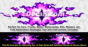 FLM867 Purple Realistic Flame Graphic Decal