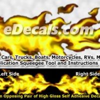  FLM870 Yellow Realistic Flame Graphic Decal