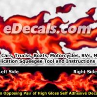  FLM871 Red Realistic Flame Graphic Decal
